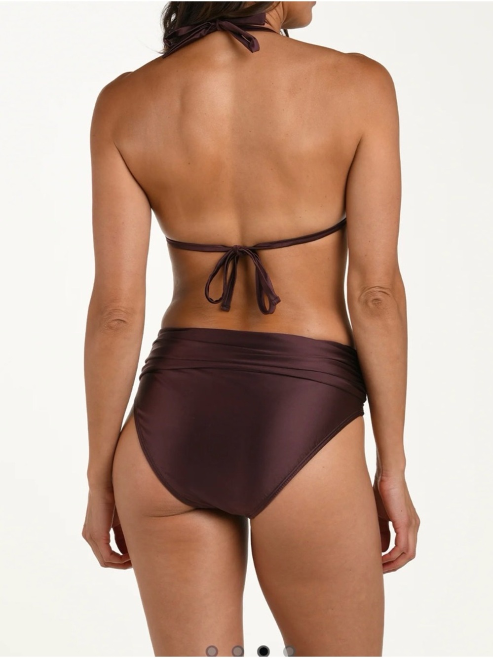 La Blanca NEW Earth Goddess Halter Triangle Top - Truffle Size 12 - Picture 3 of 8